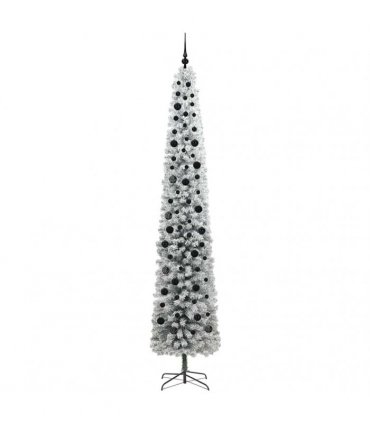 vidaXL Artificial Christmas Tree with LED Light Green and white 270 cm