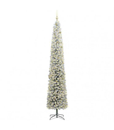vidaXL Artificial Christmas Tree with LED Light Green and white 270 cm
