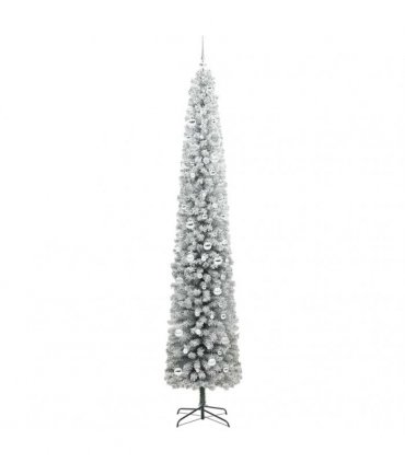 vidaXL Artificial Christmas Tree with LED Light Green and white 270 cm