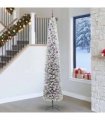 vidaXL Artificial Christmas Tree with LED Light Green and white 270 cm