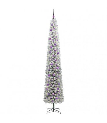 vidaXL Artificial Christmas Tree with LED Light Green and white 270 cm
