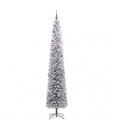 vidaXL Artificial Christmas Tree with LED Light Green and white 270 cm