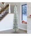 vidaXL Artificial Christmas Tree with LED Light Green and white 270 cm