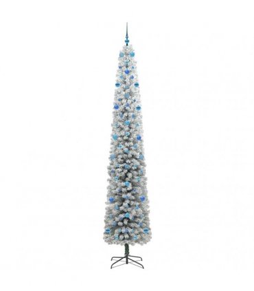 vidaXL Artificial Christmas Tree with LED Light Green and white 270 cm