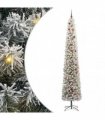 vidaXL Artificial Christmas Tree with LED Light Green and white 300 cm