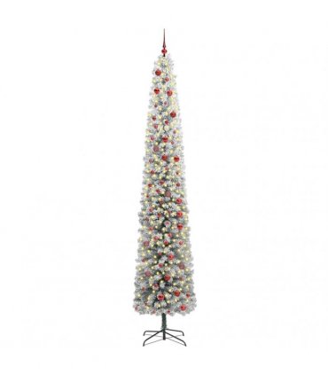 vidaXL Artificial Christmas Tree with LED Light Green and white 300 cm
