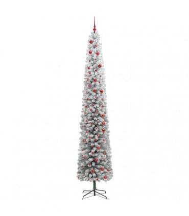 vidaXL Artificial Christmas Tree with LED Light Green and white 300 cm