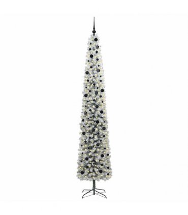 vidaXL Artificial Christmas Tree with LED Light Green and white 300 cm
