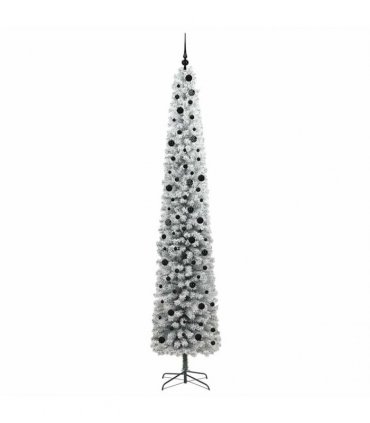 vidaXL Artificial Christmas Tree with LED Light Green and white 300 cm