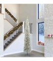 vidaXL Artificial Christmas Tree with LED Light Green and White 300 cm