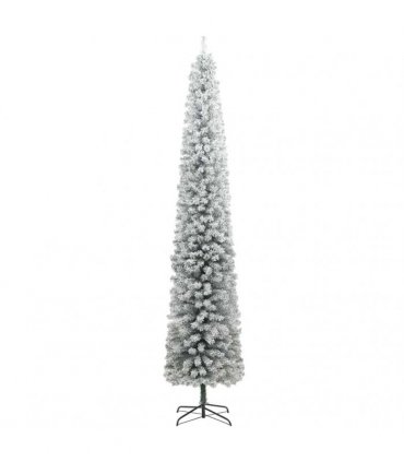 vidaXL Artificial Christmas Tree with LED Light Green and White 300 cm
