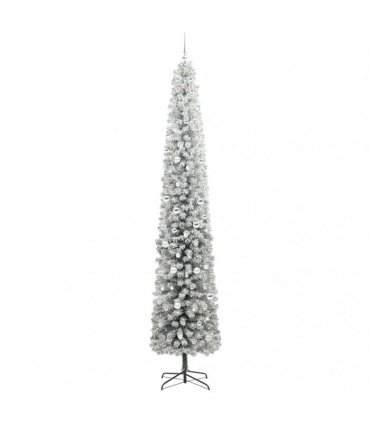 vidaXL Artificial Christmas Tree with LED Light Green and white 300 cm