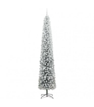 vidaXL Artificial Christmas Tree with LED Light Green and white 300 cm
