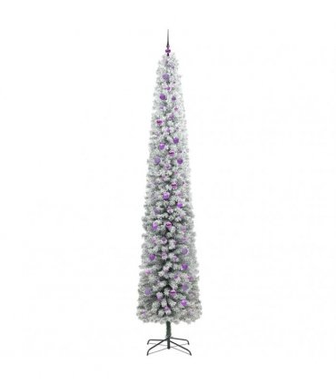 vidaXL Artificial Christmas Tree with LED Light Green and white 300 cm