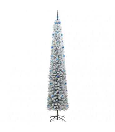 vidaXL Artificial Christmas Tree with LED Light Green and white 300 cm