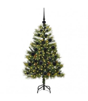 vidaXL Artificial Hinged Christmas Tree with Cones 120 cm 150 LEDs