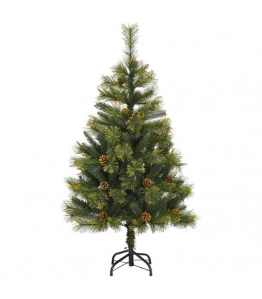 vidaXL Artificial Hinged Christmas Tree with Cones 120 cm 150 LEDs