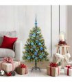 vidaXL Artificial Hinged Christmas Tree with Cones 120 cm 150 LEDs
