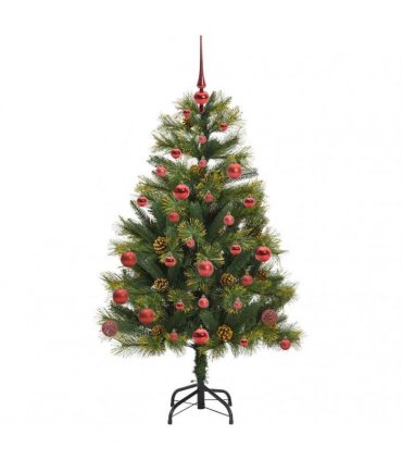vidaXL Artificial Hinged Christmas Tree with Cones 150 cm 150 LEDs