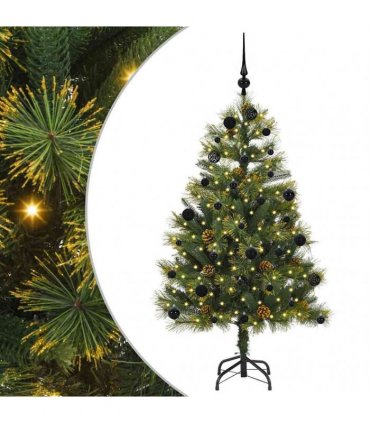 vidaXL Artificial Hinged Christmas Tree with Cones 150 cm 150 LEDs