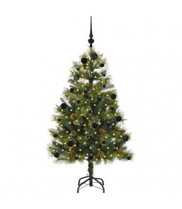vidaXL Artificial Hinged Christmas Tree with Cones 150 cm 150 LEDs