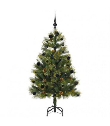 vidaXL Artificial Hinged Christmas Tree with Cones 150 cm 150 LEDs
