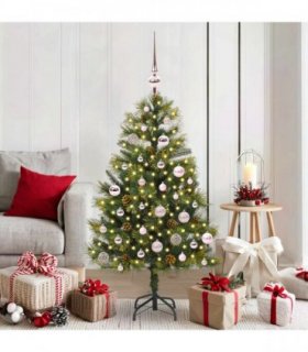 vidaXL Artificial Hinged Christmas Tree with Cones 150 cm 150 LEDs
