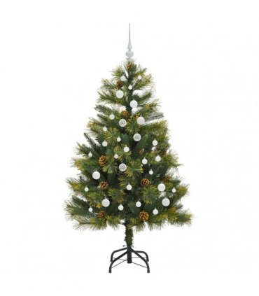 vidaXL Artificial Hinged Christmas Tree with Cones 150 cm 150 LEDs