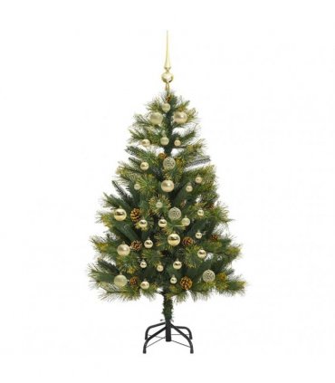 vidaXL Artificial Hinged Christmas Tree with Cones 150 cm 150 LEDs