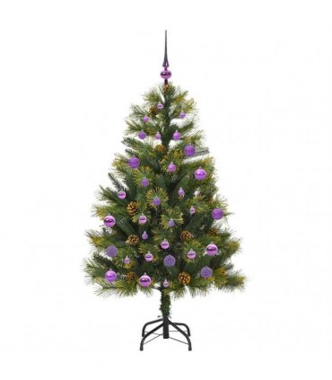 vidaXL Artificial Hinged Christmas Tree with Cones 150 cm 150 LEDs