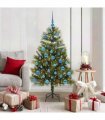 vidaXL Artificial Hinged Christmas Tree with Cones 150 cm 150 LEDs