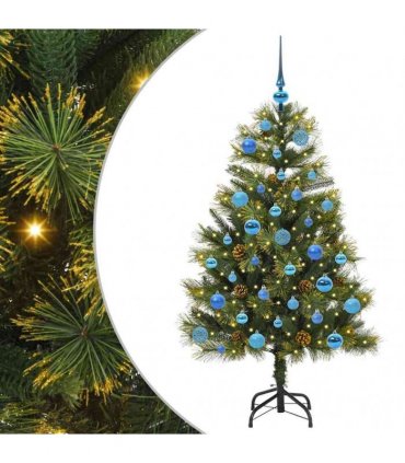 vidaXL Artificial Hinged Christmas Tree with Cones 150 cm 150 LEDs