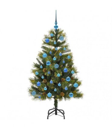 vidaXL Artificial Hinged Christmas Tree with Cones 150 cm 150 LEDs