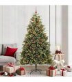 vidaXL Artificial Hinged Christmas Tree with Cones 210 cm 300 LEDs