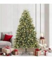 vidaXL Artificial Hinged Christmas Tree with Cones 210 cm 300 LEDs