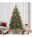 vidaXL Artificial Hinged Christmas Tree with Cones 240 cm 300 LEDs