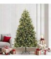 vidaXL Artificial Hinged Christmas Tree with Cones 240 cm 300 LEDs
