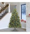 vidaXL Artificial Hinged Christmas Tree with Cones 240 cm 300 LEDs