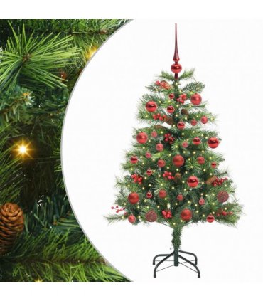 vidaXL Artificial Hinged Christmas Tree with Cones and Berries 150 cm