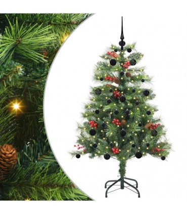vidaXL Artificial Hinged Christmas Tree with Cones and Berries 150 cm