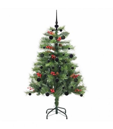 vidaXL Artificial Hinged Christmas Tree with Cones and Berries 150 cm