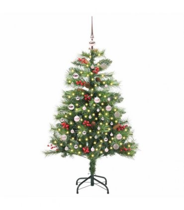 vidaXL Artificial Hinged Christmas Tree with Cones and Berries 150 cm