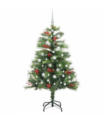 vidaXL Artificial Hinged Christmas Tree with Cones and Berries 150 cm