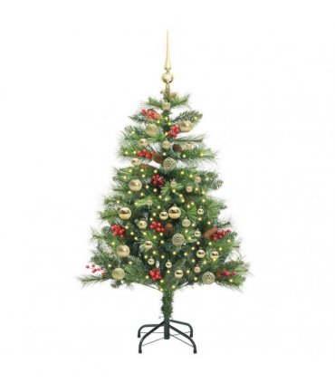 vidaXL Artificial Hinged Christmas Tree with Cones and Berries 150 cm