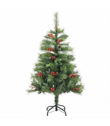 vidaXL Artificial Hinged Christmas Tree with Cones and Berries 150 cm