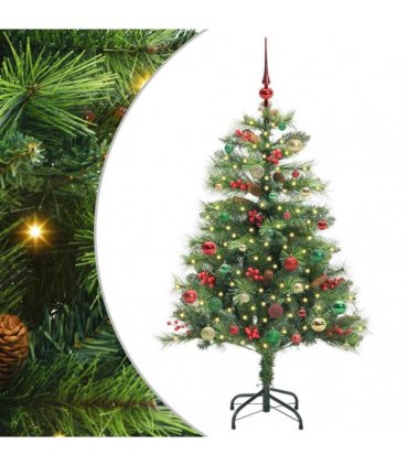 vidaXL Artificial Hinged Christmas Tree with Cones and Berries 150 cm