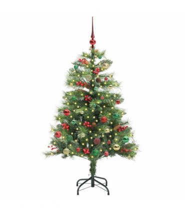 vidaXL Artificial Hinged Christmas Tree with Cones and Berries 150 cm