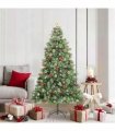 vidaXL Artificial Hinged Christmas Tree with Cones and Berries 180 cm