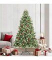 vidaXL Artificial Hinged Christmas Tree with Cones and Berries 210 cm