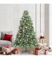 vidaXL Artificial Hinged Christmas Tree with Cones and Berries 210 cm